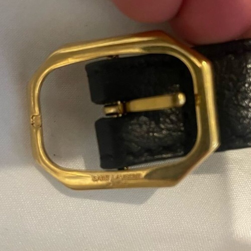 Ysl Saint Laurent Frame Boucle Belt 1.5 Cm Noir Black 36 In 90 Cm NWT - Picture 7 of 7